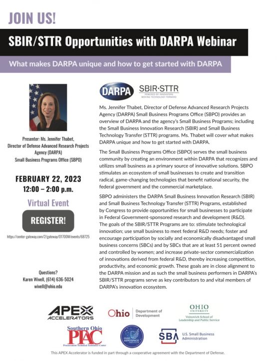 SBIR/STTR Opportunities with DARPA Webinar
