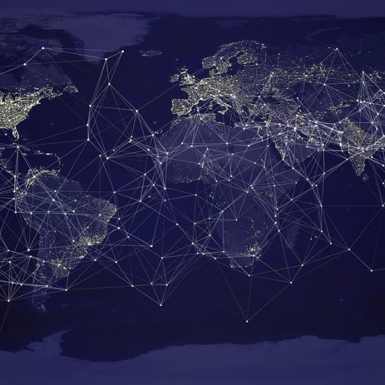 Earth with connectivity lines
