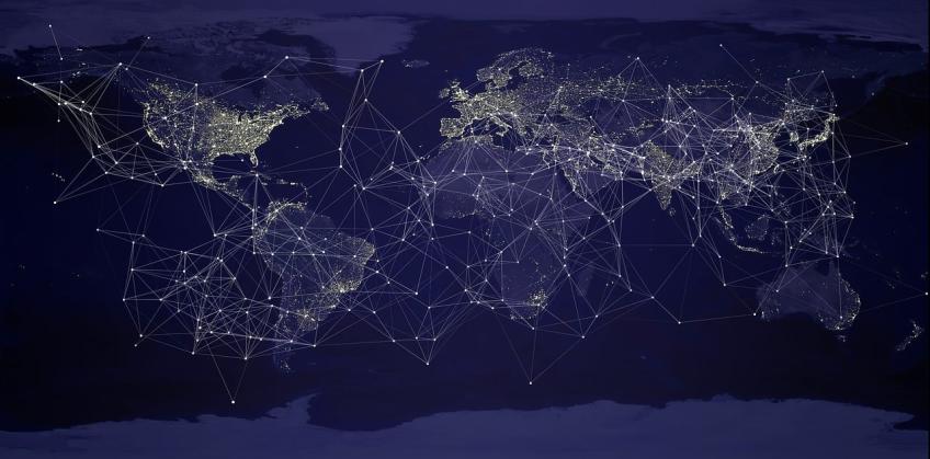 Earth with connectivity lines