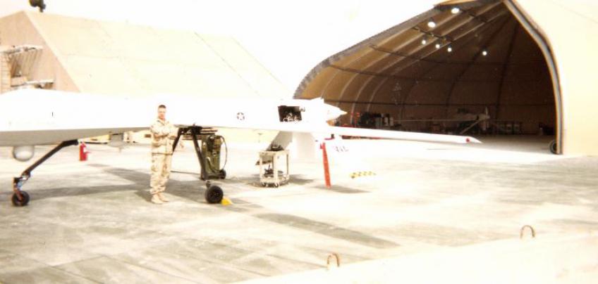 Levi Razics, at the start of his career as a U.S. Air Force imagery analyst.